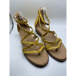 Boutique by Corkys Gladiator Sandals Strappy Zip‎ Back Yellow Size 10